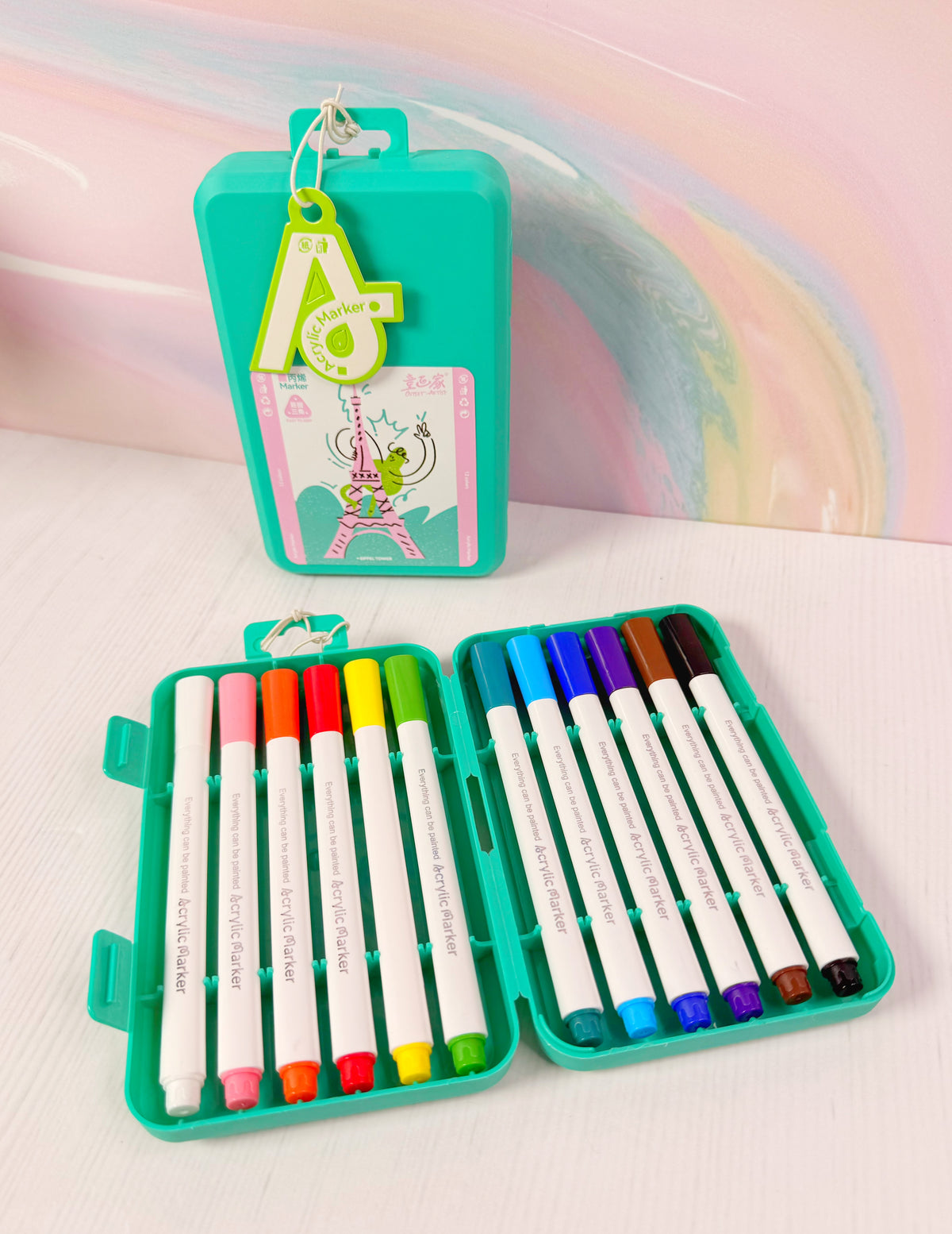 ✨ Caja de 12 Lápices Acrílicos Punta Pincel